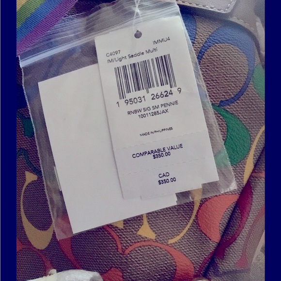Coach 🌈Pennie Small Rainbow Signature Backpack/FREE shirt & tights w purchase - Picture 4 of 16